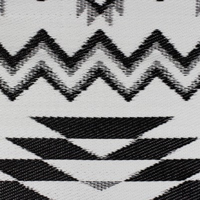  Northlight 4' X 6' Black And White Aztec Print Rectangular Outdoor Area Rug