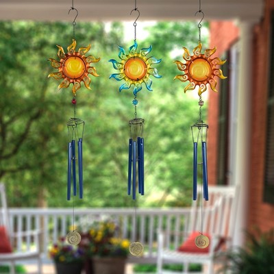  Northlight Shining Suns Outdoor Garden Windchimes - 31.5" - Set Of 3