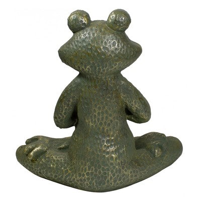  Northlight 14" Gold Verdigris Yoga Frog Outdoor Garden Statue