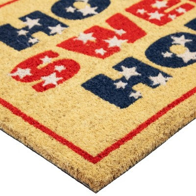  Northlight Red And Blue Americana Home Sweet Home Coir Outdoor Doormat 18" X 30"