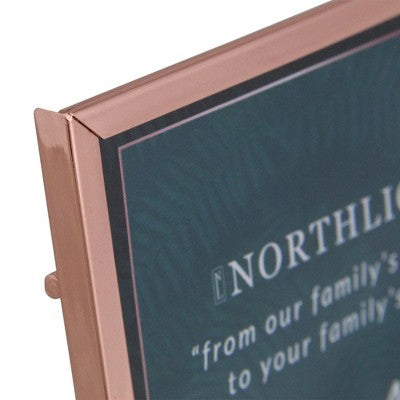  Northlight 4.25" Classical Square 4" X 4" Photo Picture Frame With Easel Back - Rose Gold