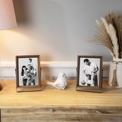 Northlight Wooden Picture Frames With Display Stand - For 5" X 7" Photo - Set Of 2