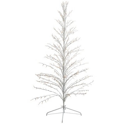  Northlight 6' Prelit Artificial Christmas Tree White Lighted Cascade Twig Outdoor Decoration - Clear Lights