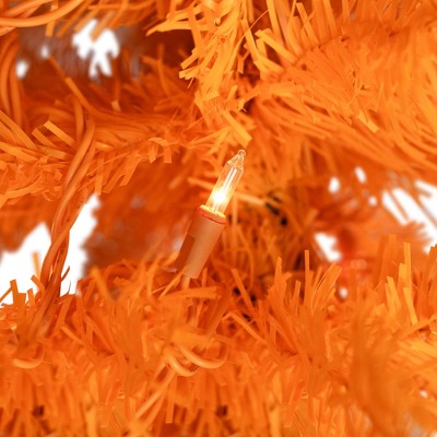  Northlight Pre-Lit Medium Artificial Pine Christmas Tree - 3' - Orange - Clear Lights