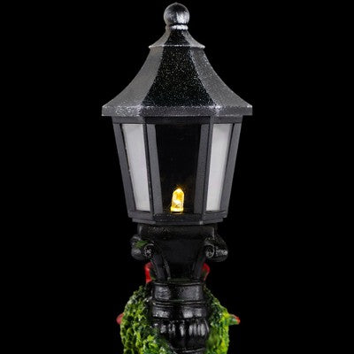  Northlight Glittered Snow Couple Under Lighted Street Lamp Christmas Decoration - 14"