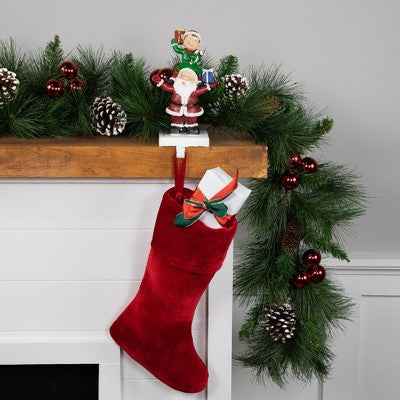  Northlight 8.75" Santa And Elf Christmas Stocking Holder