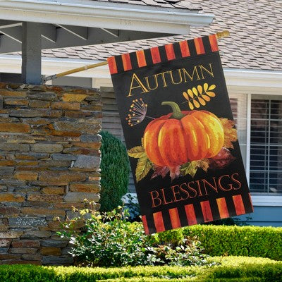  Northlight Autumn Blessings And Pumpkin Outdoor House Flag 40" X 28"