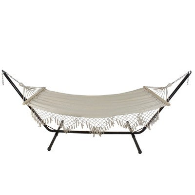  Northlight Macrame Cotton Hammock With Wooden Bars - 78" X 47" - Beige