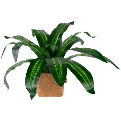  Northlight 27" Artificial Dracaena Plant In Square Rattan Pattern Ceramic Pot