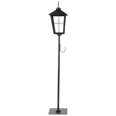  Northlight 43.75" Matte Black Candle Lantern With Wreath Holder