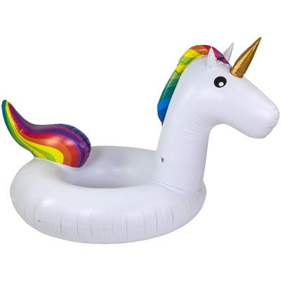  Northlight 68" Rainbow Unicorn Inflatable Swimming Pool Tube Ring Float