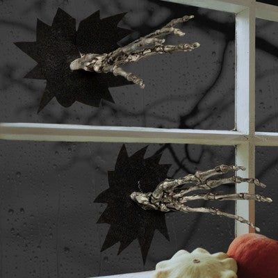  Northlight 7" Skeleton Hands Halloween Window Decoration