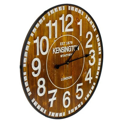  Northlight 24" Rustic Industrial Farmhouse Style Round Wall Clock With Metal Frame