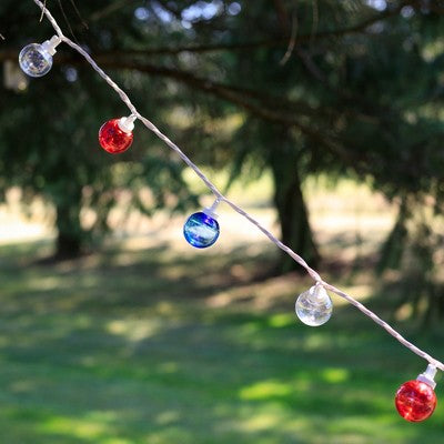  Northlight Patriotic LED G40 Christmas Lights - Red, White And Blue - 11' White Wire - 25ct
