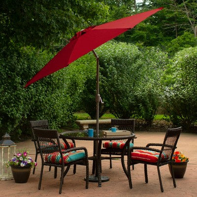  Northlight 9ft Outdoor Patio Market Umbrella With Hand Crank And Tilt, Red