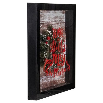  Northlight 14" Black Framed 3D "Have A Holly Jolly Christmas" LED Christmas Box Decor