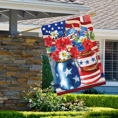  Northlight Floral Bouquet Patriotic Outdoor House Flag 28" X 40"