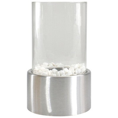  Northlight 10.5" Bio Ethanol Round Portable Tabletop Fireplace With Silver Base