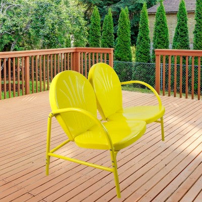  Northlight 47-Inch Outdoor Retro Tulip Loveseat, Yellow