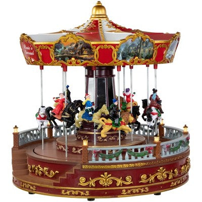  Northlight 14" LED Lighted Animated And Musical Carousel Christmas Decoration
