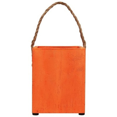  Northlight Small Orange Wood Jack O Lantern Halloween Candle Lantern - 6.25"