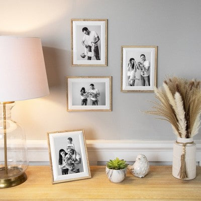  Northlight Wooden Picture Frames For 5" X 7" Photo - Natural And White - Set Of 4