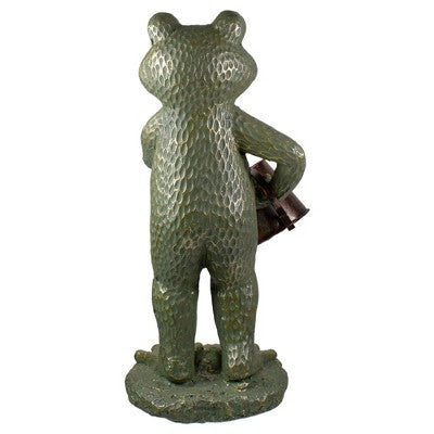  Northlight 17" Gold Verdigris Frog With Watering Can Outdoor Garden Statue