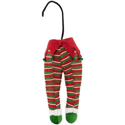 Northlight 19" Red And Green Striped Elf Legs Christmas Decoration