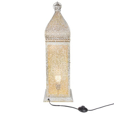  Northlight 30.5" White And Gold Moroccan Style Lantern Floor Lamp