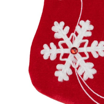  Northlight 20.5-Inch Red And White Velvet With White Snowflake Christmas Stocking
