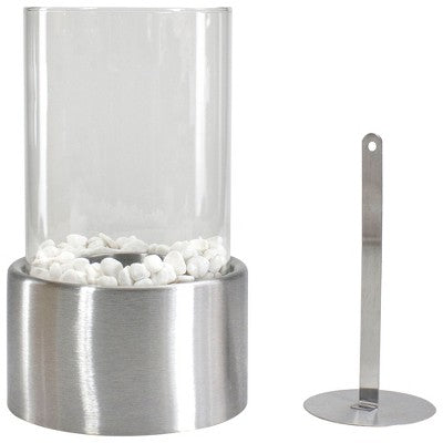  Northlight 10.5" Bio Ethanol Round Portable Tabletop Fireplace With Silver Base