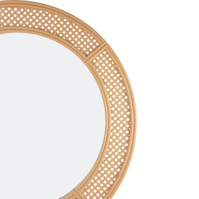  Northlight 30" Round Woven Style Wall Mirror