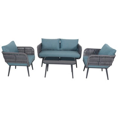  Northlight 4-Piece Caicos Outdoor Patio Conversation Set With Cushions